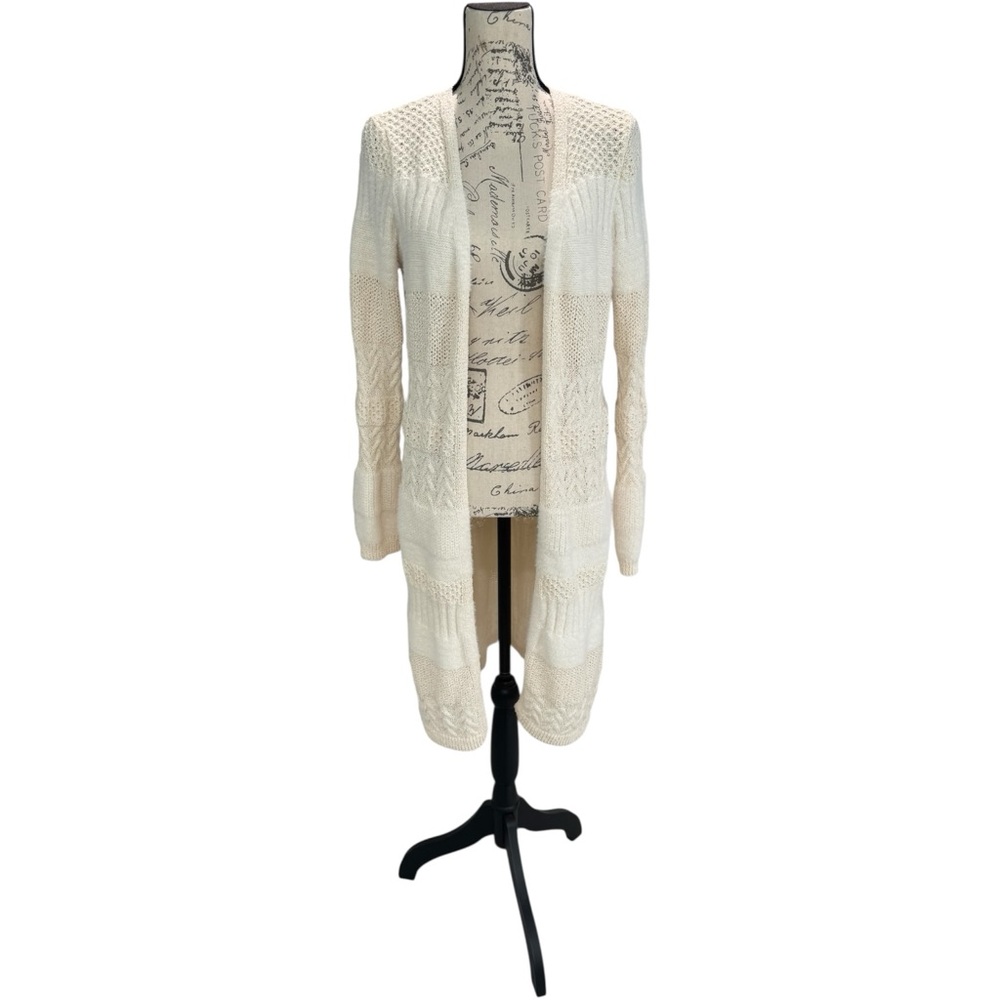 Dex Cream/Ivory Long Cardigan Sweater Duster